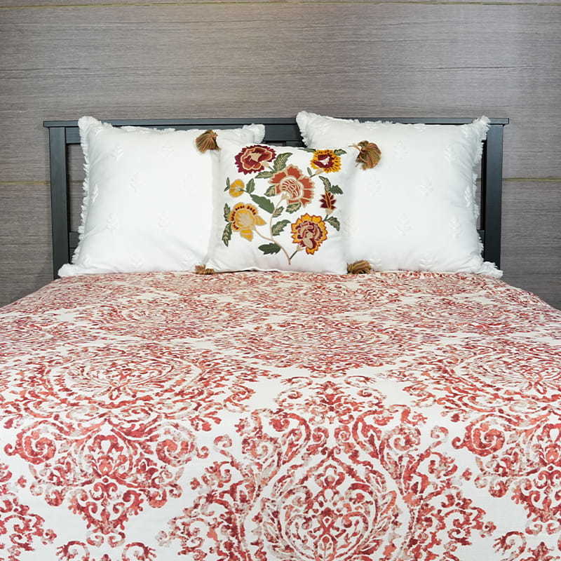 Printed Faux Linen Comforter Set