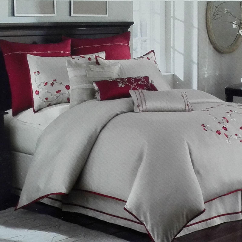 Polyester Embroidered Comforter Set