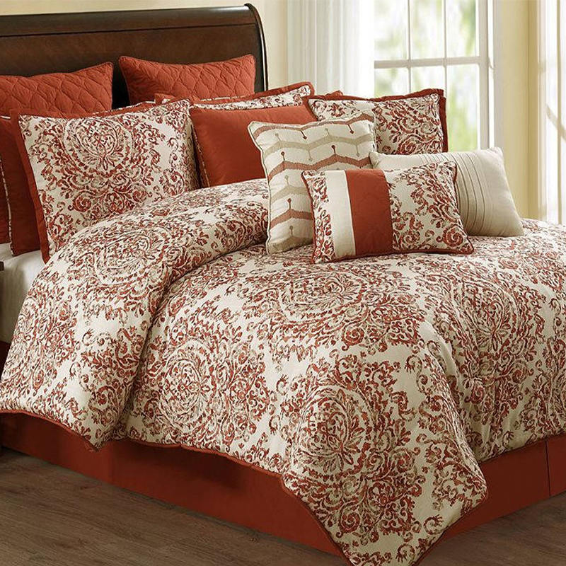 Printed Faux Linen Comforter Set